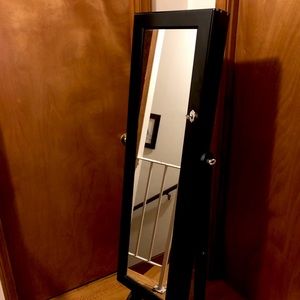 Standing Mirror with Jewelry Storage inside !